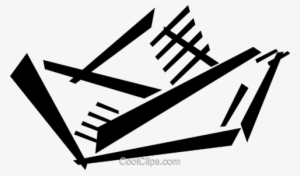 Paper Boat Royalty Free Vector Clip Art Illustration