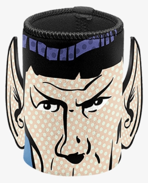 Graphic Black And White Stock Star Trek Ears Can Cooler - Star Trek Spock Ears Can Cooler