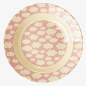 Pink Cloud Print Melamine Kids Bowl Rice Dk - Plate