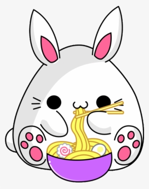 Bunny Ramen Cute Gifs Kawaii, Png Kawaii, Kawaii Bunny, - Bunny Eating Noodles Gif