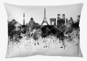 Paris Skyline In Black Watercolor Throw Pillow • Pixers® - Paris Skyline Watercolor