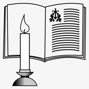 Clipart - Bible With Candle Clipart