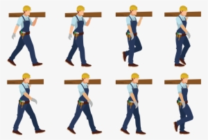 Carpenter Man Walking Cycle - Logos De Homens Na Carpintaria