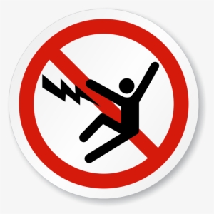 Electric Shock Iso Prohibition Sign - No Electric Shock Sign