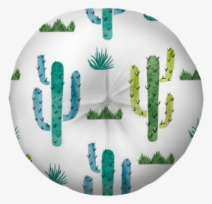 Watercolor Cactus Seamless Pattern - Japanese Noren Doorway Curtain Tapestry With Summer