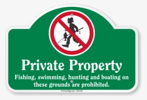 Private Property Fishing Swimming Prohibited Dome Top - Dome