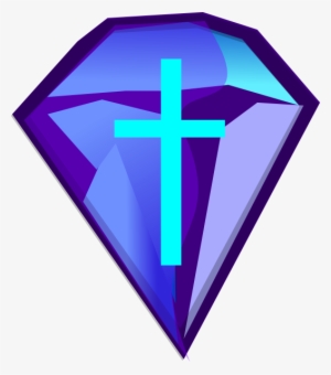 Blue Purple Diamond With Cross Clip Art - Purple And Blue Cross