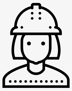 Female Worker Icon - Engineer Clipart Black And White
