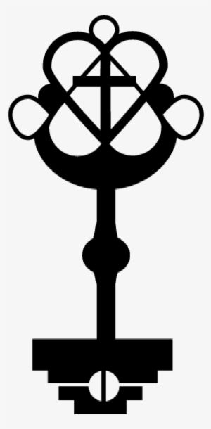 Key Design With Heart And Cross Vector - Design