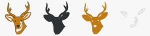 Deer Head - Deer Head Print Green Shadow Art Printed Background
