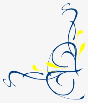 Floral Swirl Blue And Yellow Clip Art - Swirl Png