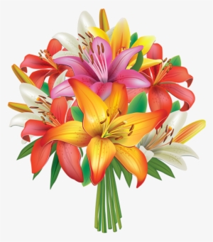 Lily Clipart Floral - Flower Bouquet Clipart Png
