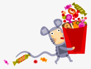 Halloween Trick Or Treat Mouse Animated With Big Bucket - 1st Christmas Bib With Christmas Mouse