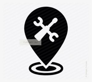 Vector Icon Of Screwdriver And Wrench On Map Marker - Star Map Icons Png