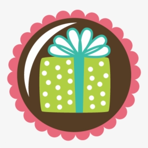 Present In Circle Scallop Svg Scrapbook File Free Svg - Stickers De Cumpleaños Minnie