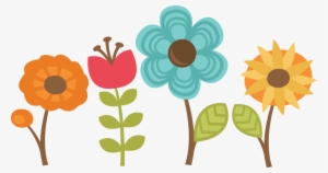 Flowers Set Of 4 Svg Cut Files For Scrapbooking Flower - 4 Flowers Clipart