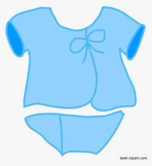 Baby Clothes In Blue Color, Free Clip Art - Clip Art