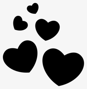 Banner Black And White Hearts Group Svg Png Icon Free - Group Of Hearts Svg