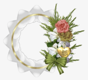 Gold Transparent Round Frame With White Hearts And - Mensagens Da Biblia Com Boa Tarde