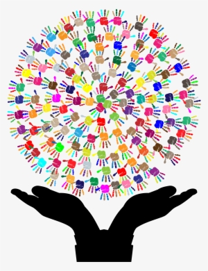 Clipart Freeuse Library Prismatic Hands Big Image Png - Tree With Hands Clipart