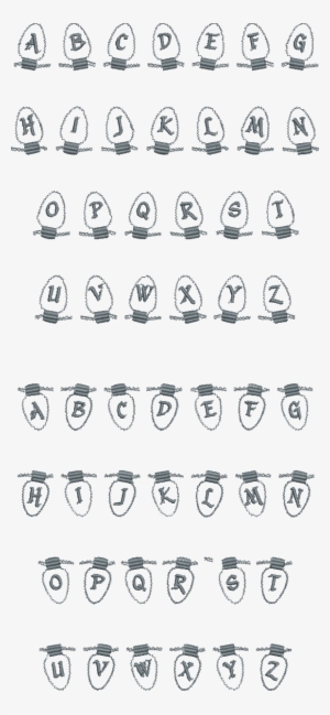 Twinkle Font Board - Christmas Light Bulb Template