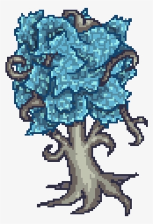 Tree Pixel Art By Ub18aux-d5we1ah - Pixel Blue Tree