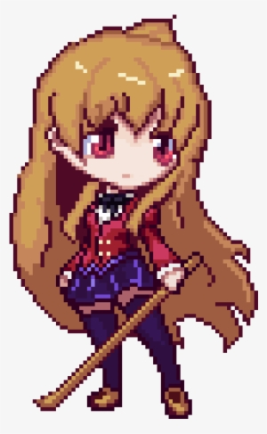 Anime Pixel Art Png - Taiga Aisaka Pixel Art