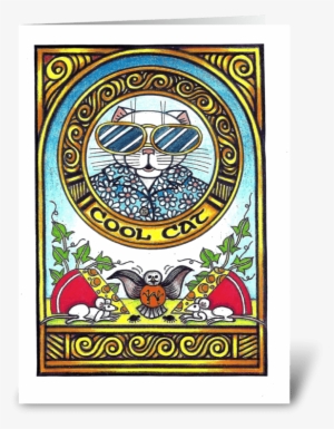 Cool Cat Greeting Card - Greeting Card