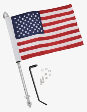 Show Chrome Flag Pole W 6 In. X 9 In. Flag - 30-113a