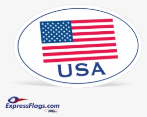 Oval American Flag Die Cut Decals - American Flag