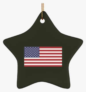 Usa Flag Ceramic Star Ornament - Happy 4th Of July Abe Lincoln