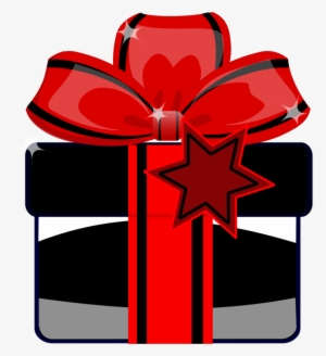 Christmas Gift Ribbon Gift Wrapping - Red And Black Present