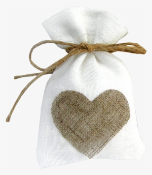 Cute Jute Wedding Favour Bag With Heart - Heart