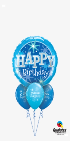 Blue Sparkle Birthday Bouquet Funtastic Balloon Creations - Blue Happy Birthday Balloons