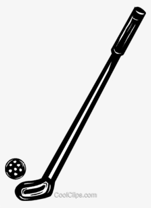 Golf Ball And Club Royalty Free Vector Clip Art Illustration - Tool