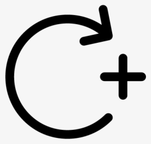 Clockwise Rotating Circular Arrow With Plus Sign Vector - Sentido Horario Y Antihorario