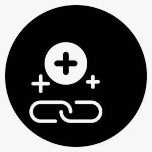 Chain Links Symbol With Plus Signs In A Circle Comments - Black And White Zipped Mouth