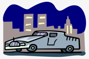 Vector Illustration Of Limousine Motor Vehicle Automobile - Car