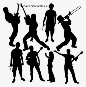 File - Band Silhouettes - Svg - Band Silhouette