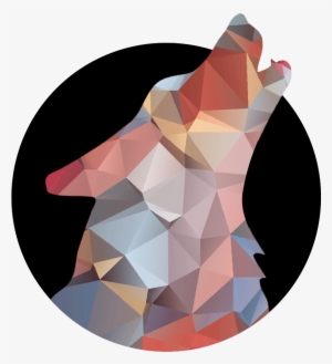 Wolf Head Above Moon Squares - Portable Network Graphics