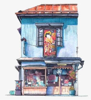 Svg Free Download Tokyo Watercolor Painting Illustrator - Mateusz Urbanowicz Tokyo Storefront
