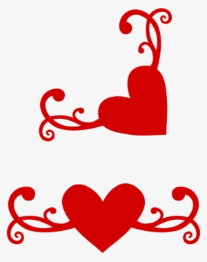Another Flourish Heart With Matching Corner Free Svg - Flourish Heart Svg