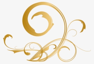 Transparent Background Gold Swirls