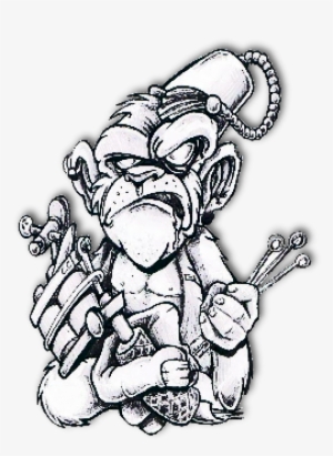 Collection Of 25 Zombie Monkey Tattoo On Sleeve - Monkey Tattoo Design