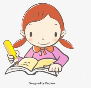 Cartoon Hand-painted Student Learning Design, Cute, - Classroom Png Cartoon Drawing
