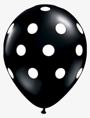 11" Black Polka Dot Balloon - Red Polka Dot Balloon