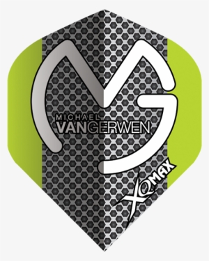 Michael Van Gerwen Green-grey Black Dots Flight - Michael Van Gerwen Dartflights