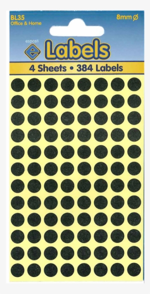 Bl35 Black Dots Image - Coloured Labels 12 X 18mm (144 Labels)