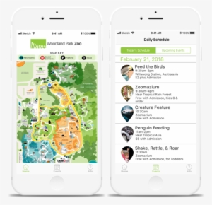 Home Screen And Event Screen - Woodland Zoo Map