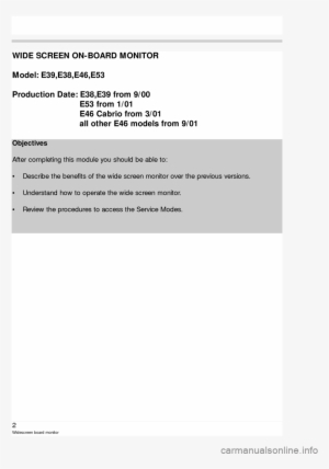 Bmw 7 Series 2001 E38 Wide Screen On Board Monitor - Letter Of Resignation